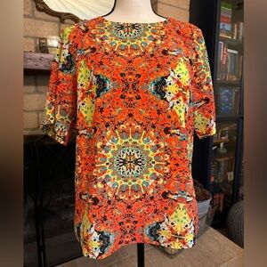 KUT From the Kloth Kaleidoscope Print High-Low Top - Small